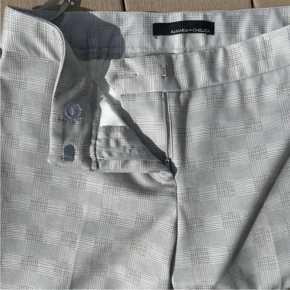 Amanda & Chelsea plaid grey trouser modern fit stretchy pants women’s 4 - Picture 4 of 6